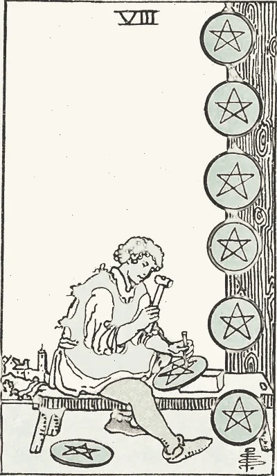 Eight of Pentacles tarot card