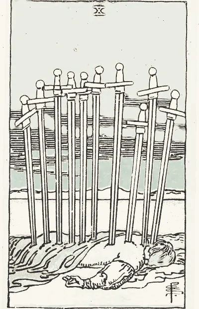 Ten of Swords tarot card