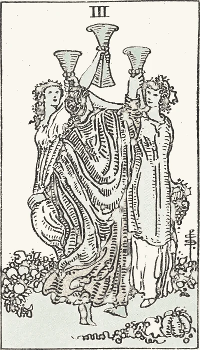 Three of Cups tarot card