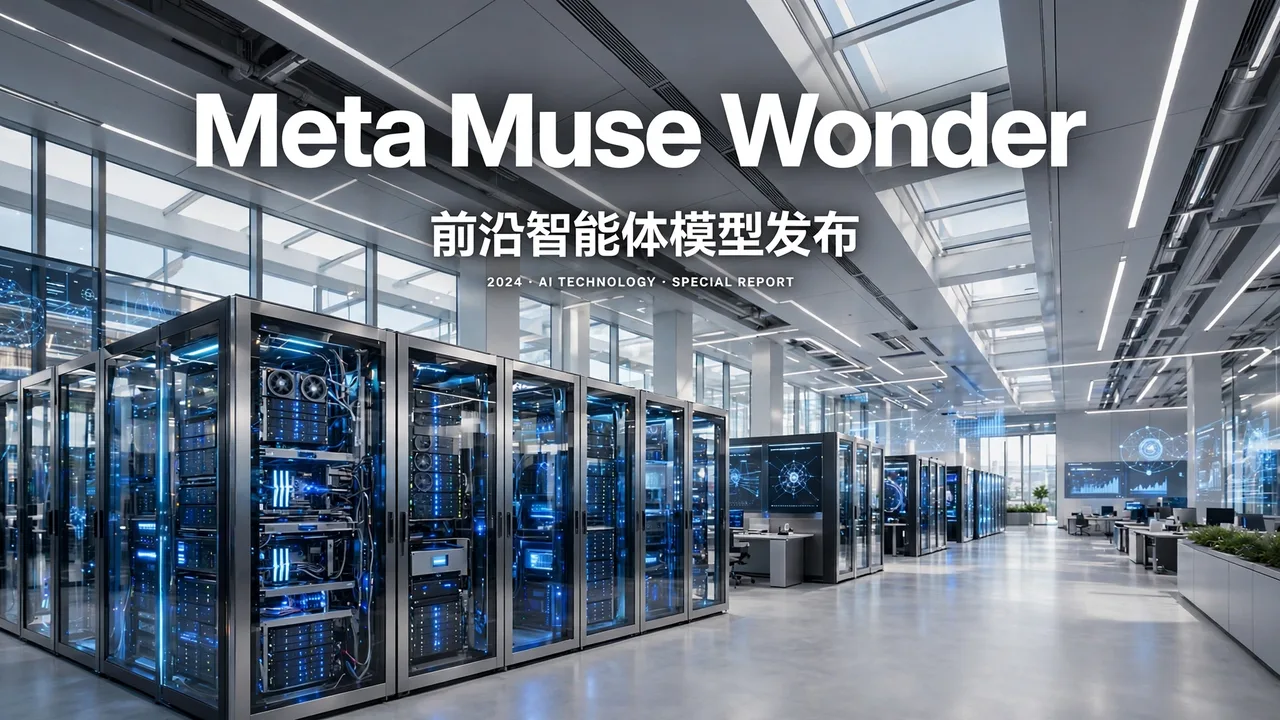 Data center hall with the Muse Wonder headline