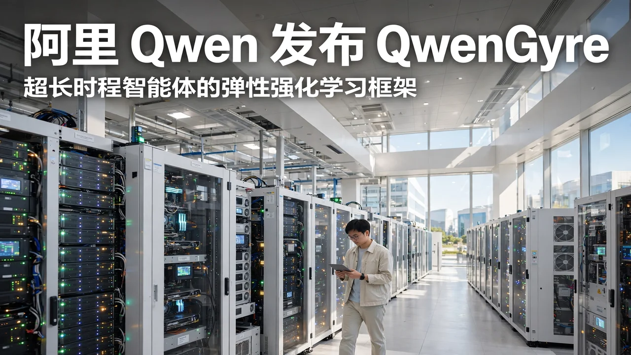 明亮的数据中心机房里的 GPU 服务器机架与研究人员