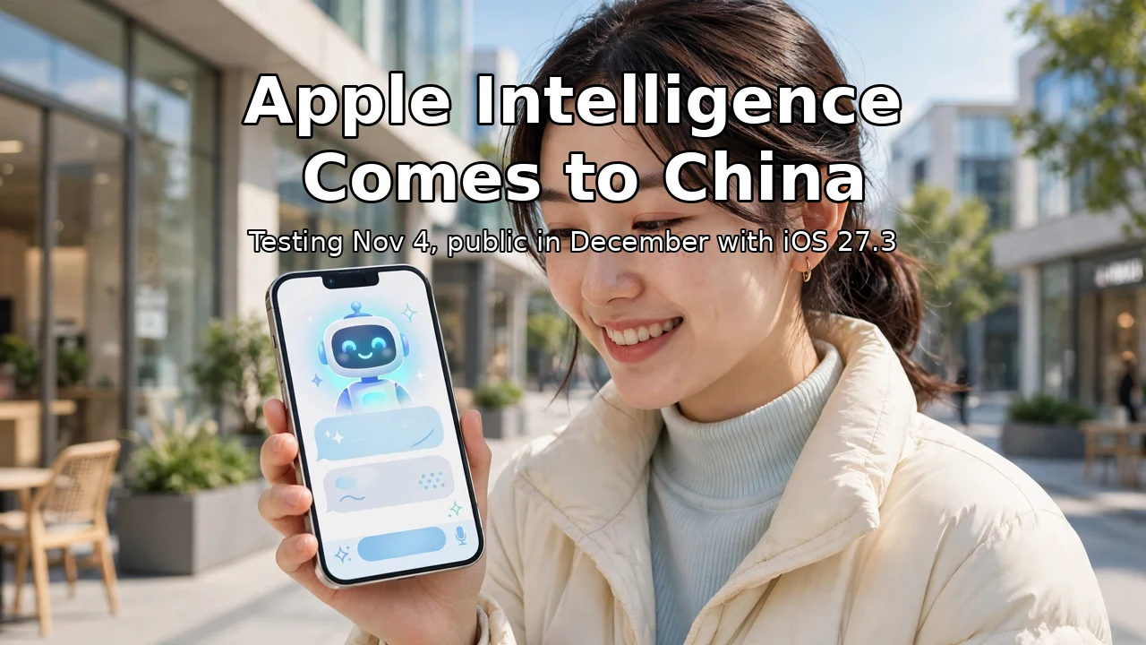 A woman holds a phone showing an AI assistant screen on a sunlit city street