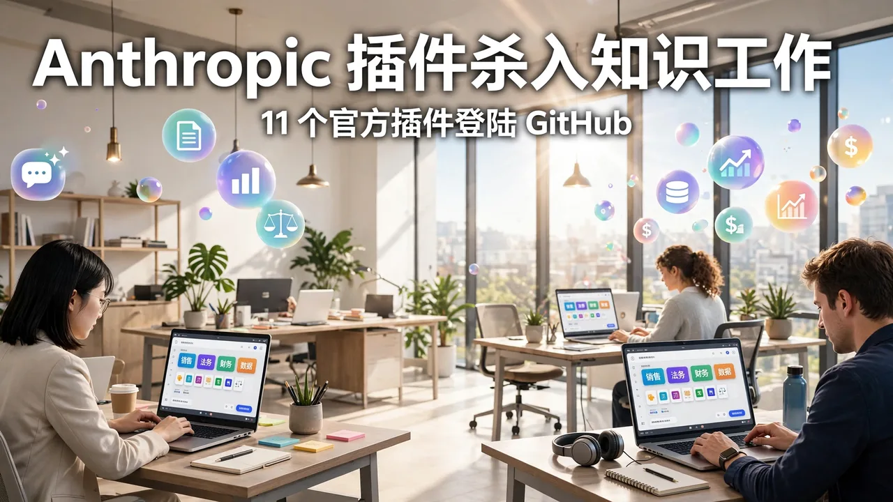 Anthropic 开源 11 个知识工作插件:覆盖销售、法务、财务等岗位