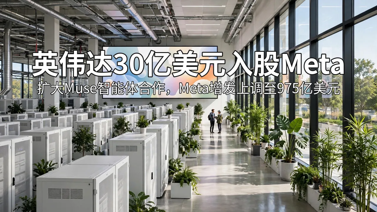 明亮的数据中心大厅与 AI 助手大屏示意图(AI 生成图)