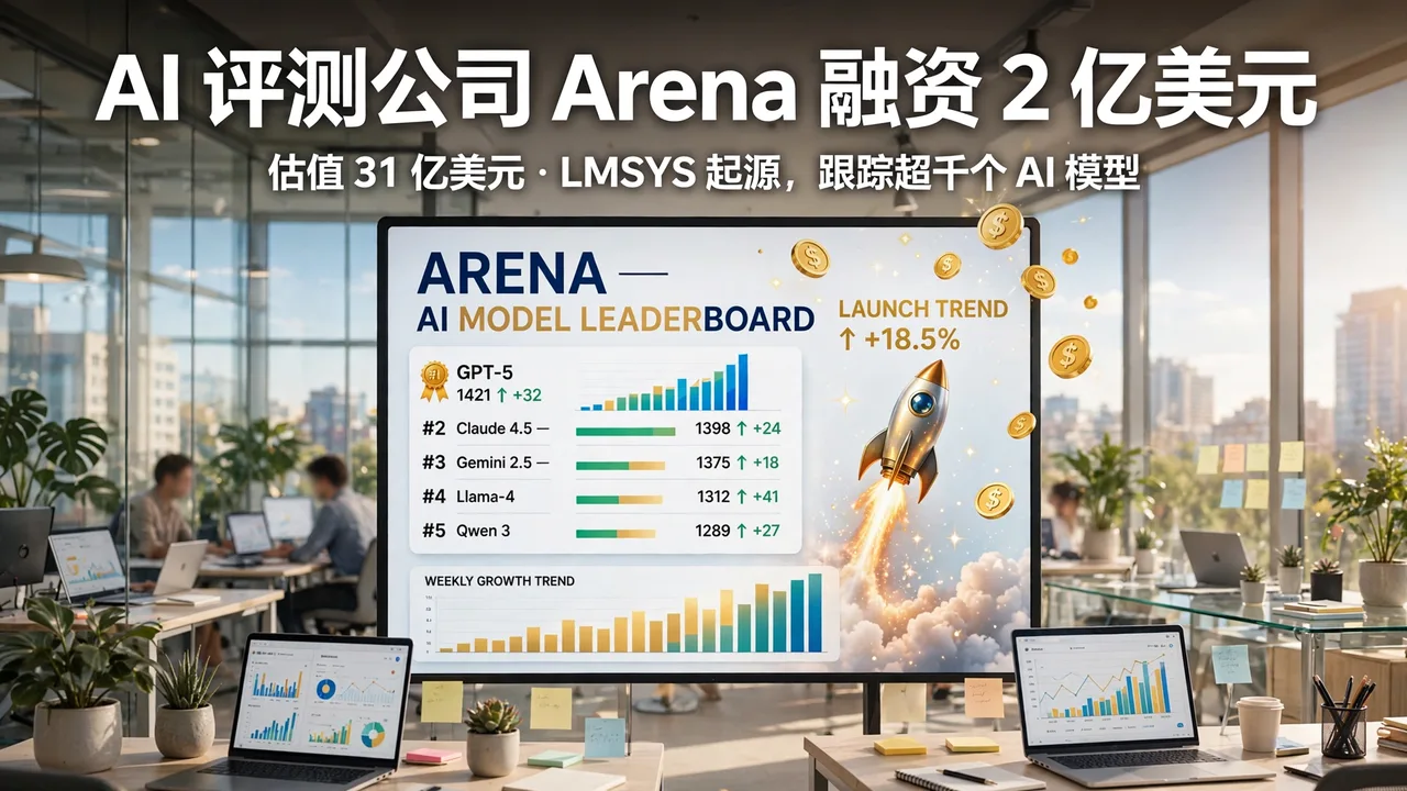 AI 评测公司 Arena 融资 2 亿美元,估值 31 亿美元