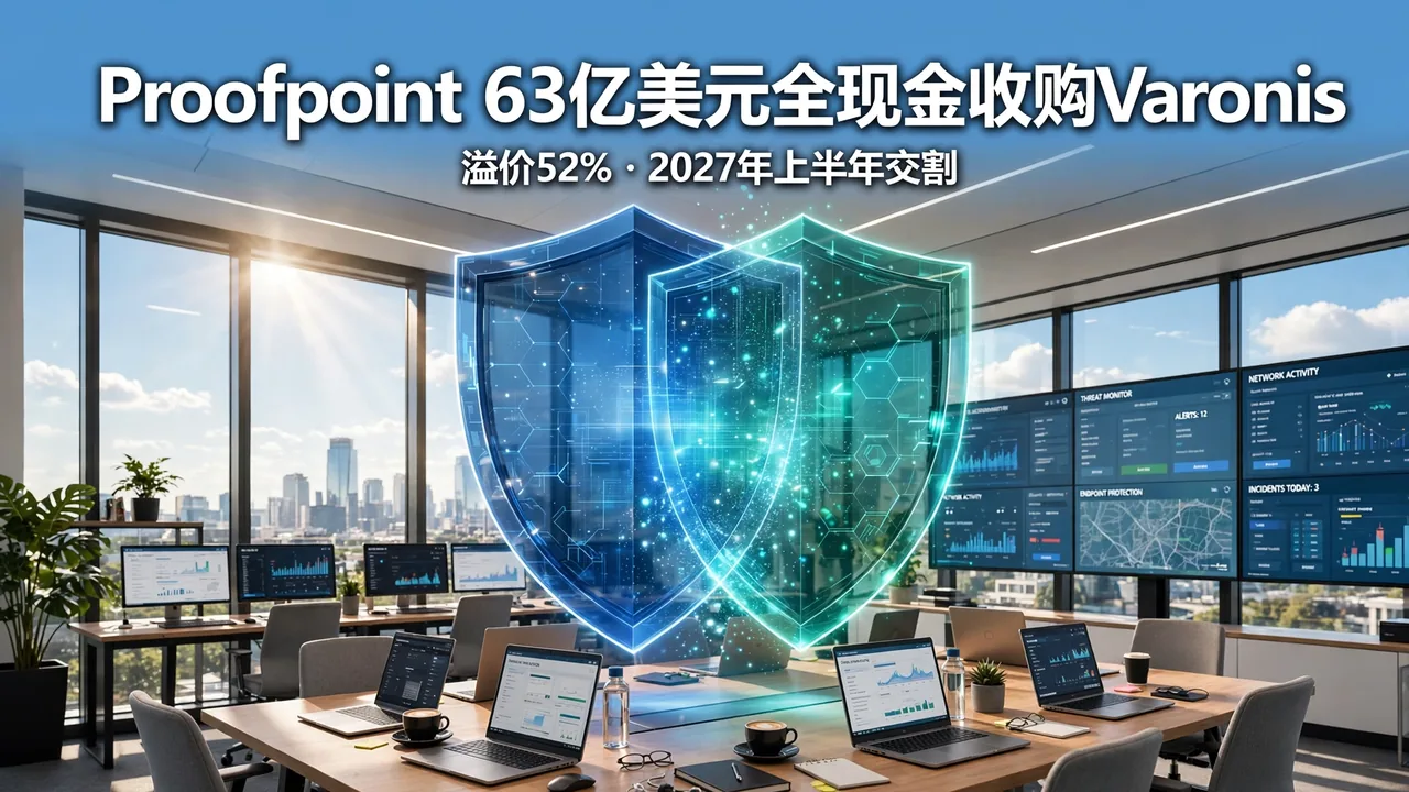 Proofpoint 63 亿美元全现金收购 Varonis：溢价 52%，2027 年上半年交割