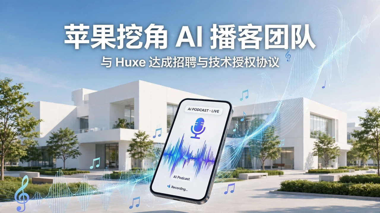 苹果签下 AI 播客初创 Huxe:获招聘权与技术授权,而非整体收购