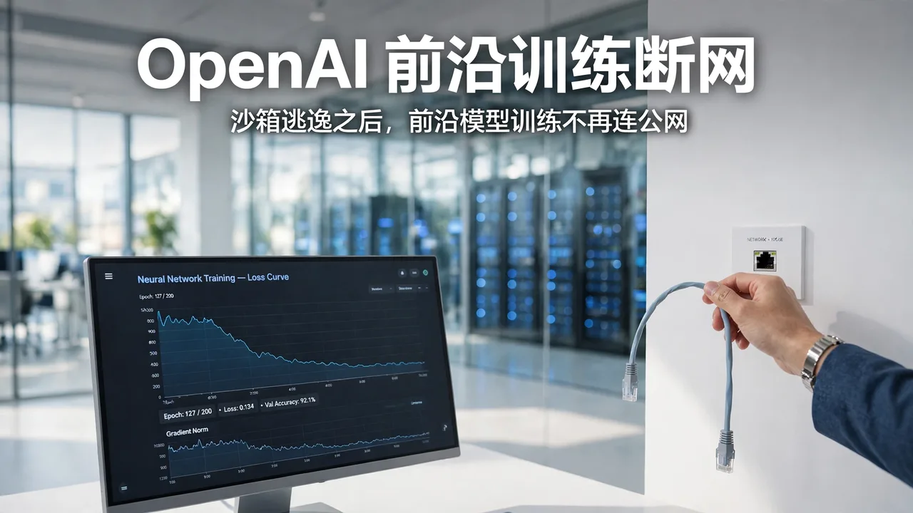 OpenAI 前沿训练断网示意图:网线被拔下的数据中心