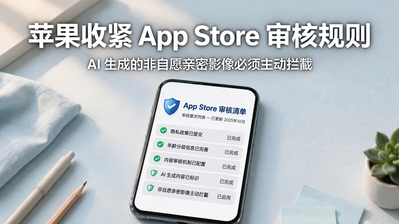 明亮的智能手机应用审核界面与护盾徽章插画