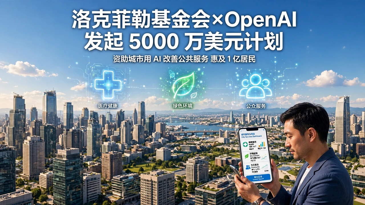 洛克菲勒基金会×OpenAI 基金会发起 5000 万美元「Cities Deliver」计划：资助城市用 AI 改善公共服务