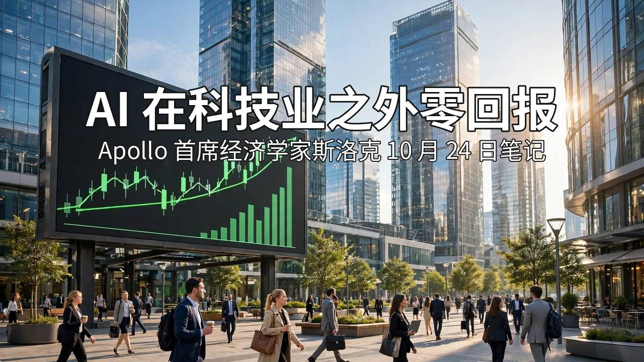 阳光明媚的金融区广场，行人走过显示上涨走势的大屏