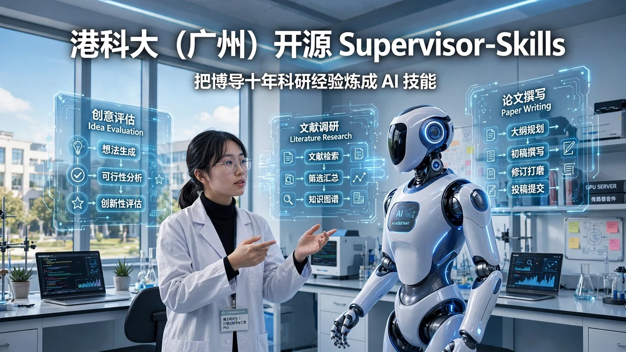 港科大（广州）开源 Supervisor-Skills 登顶 GitHub 日榜：把博导十年科研经验炼成 AI 技能