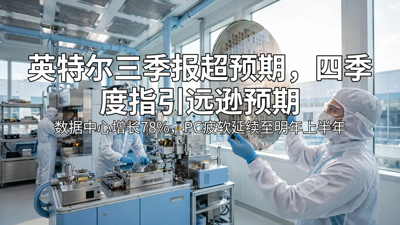 英特尔三季报超预期，四季度指引远逊预期
