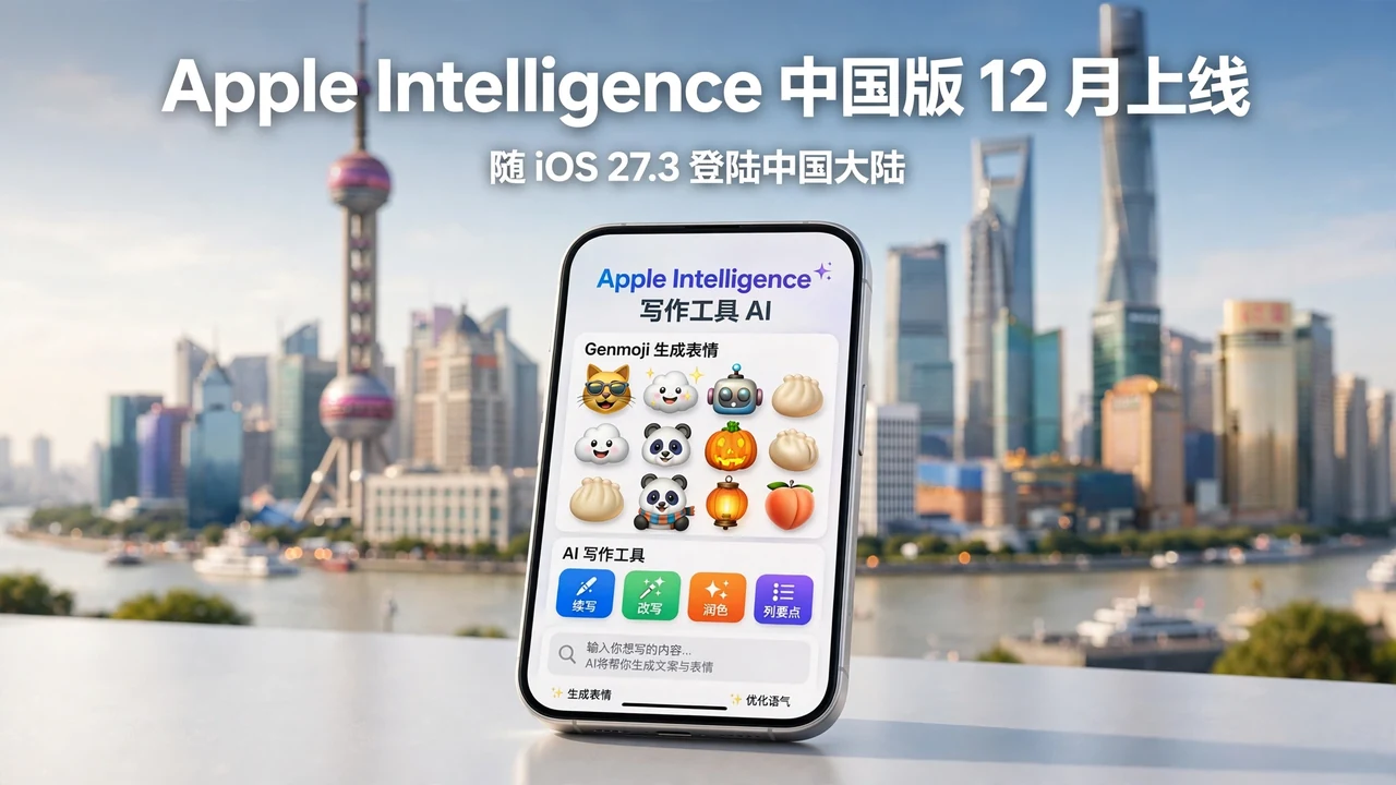 Apple Intelligence 中国版 12 月随 iOS 27.3 上线：据报道新 Siri AI 不在首发之列