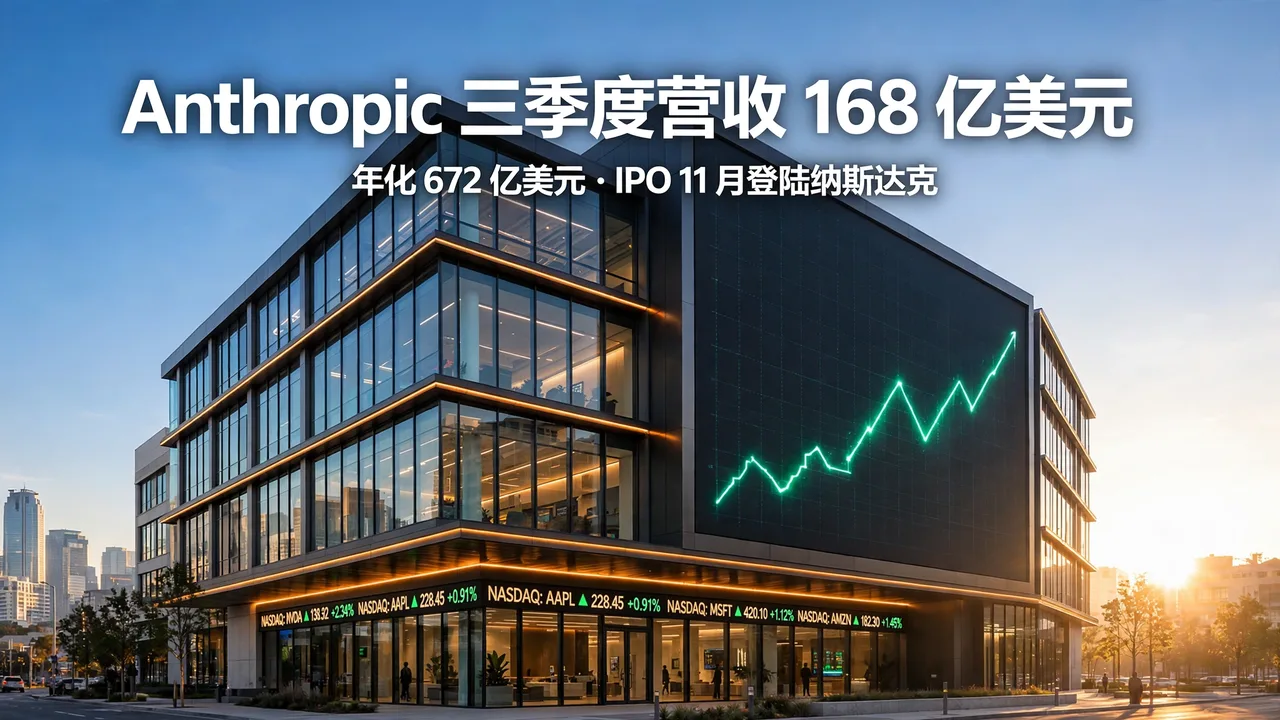 Anthropic 披露三季度营收 168 亿美元：2 万亿美元 IPO 前的最后摸底