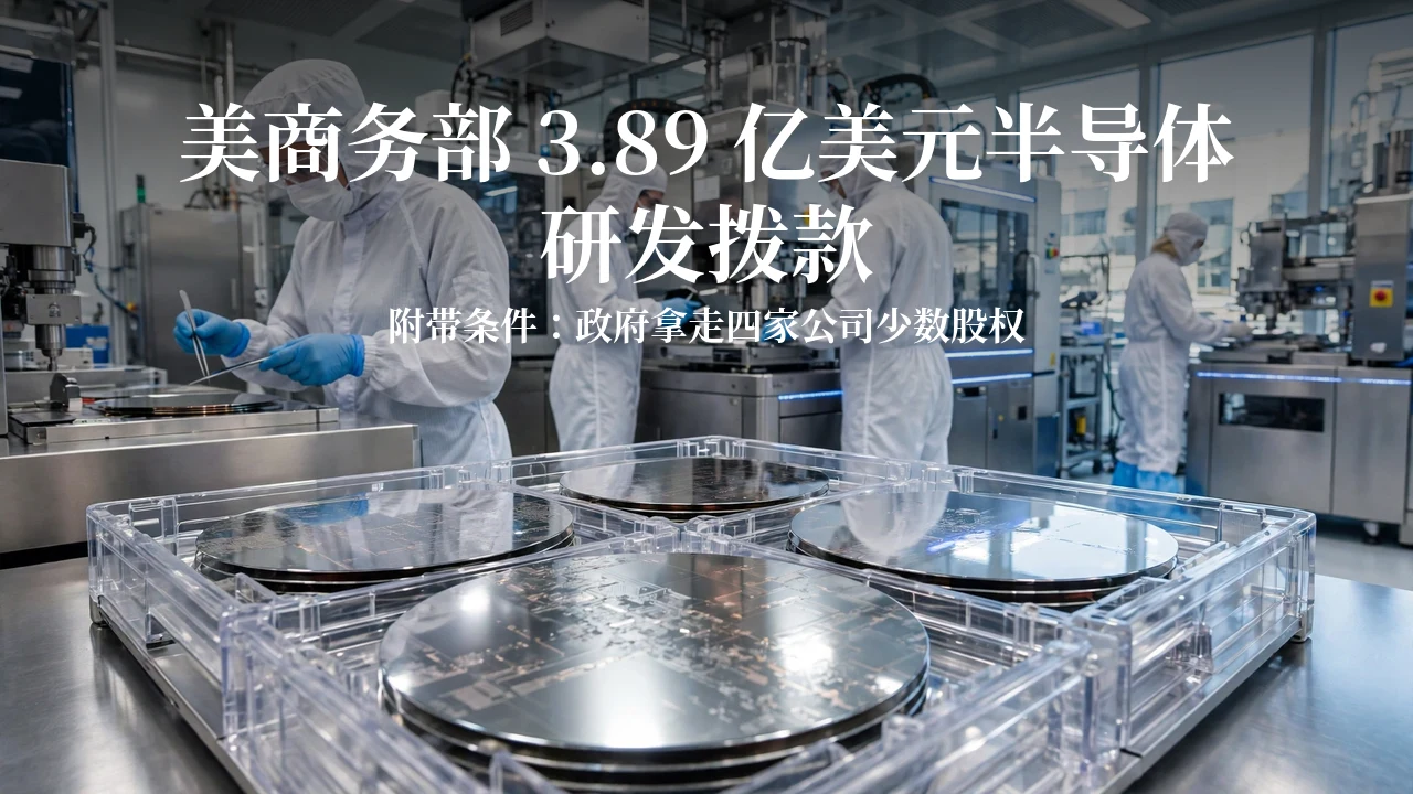 美商务部拟拨 3.89 亿美元半导体研发资金:附带拿走四家公司少数股权