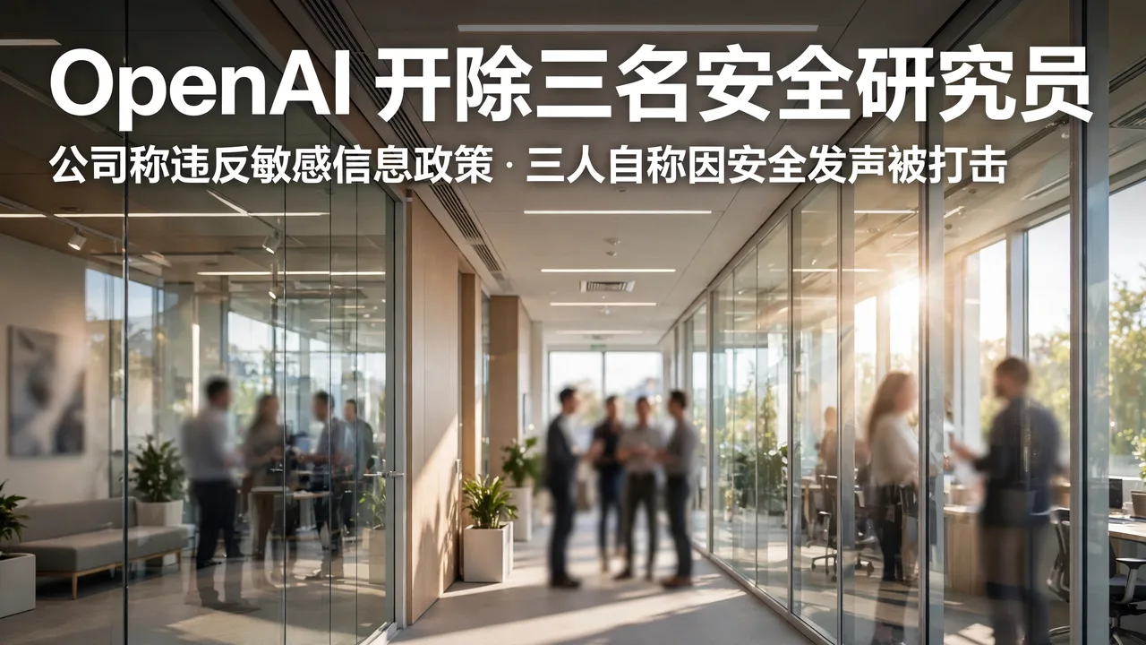 OpenAI 开除三名安全研究员，称违反敏感信息政策